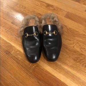 Men Gucci Princetown Mules with Fur